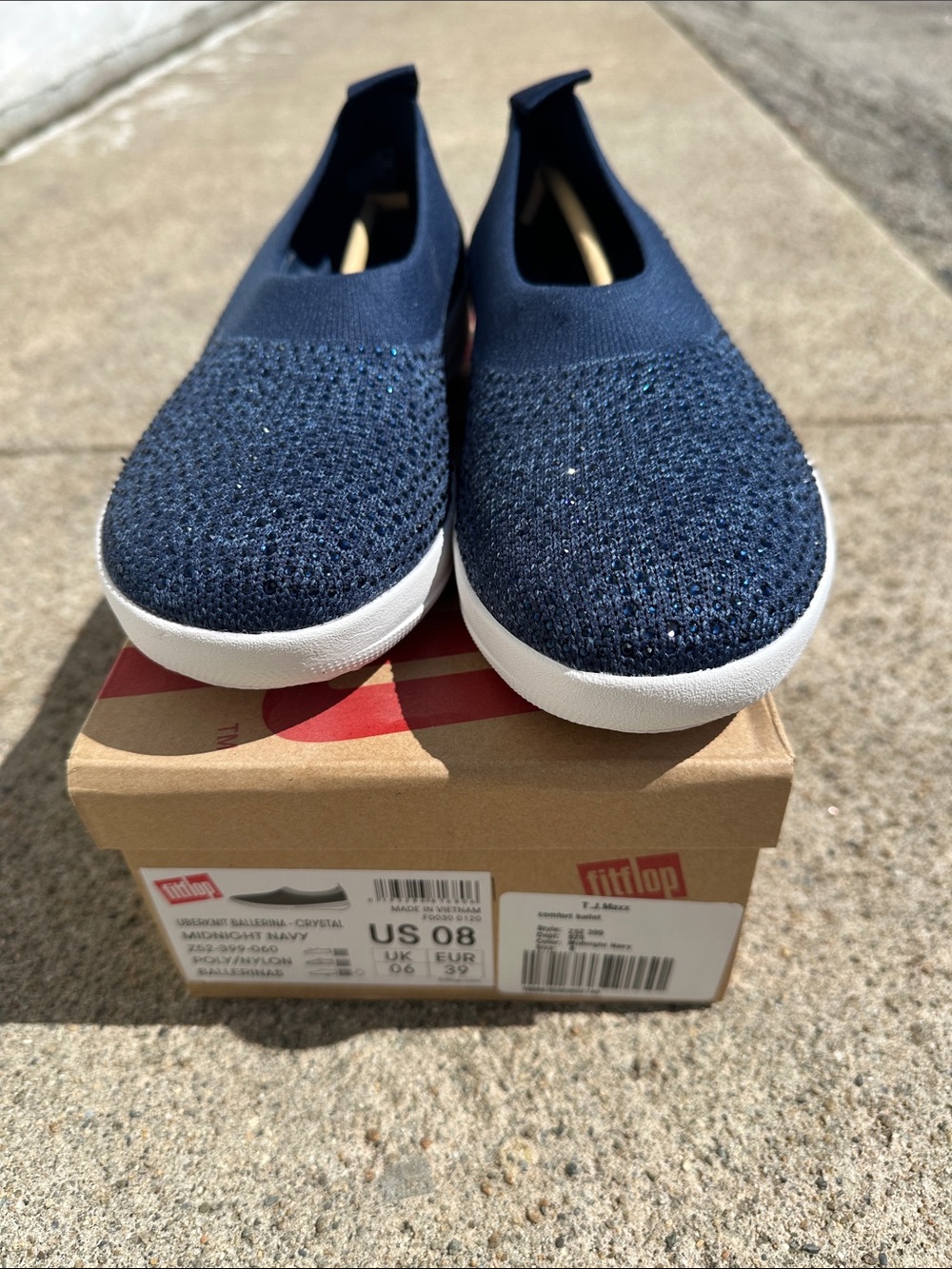 FitFlop Navy Knit Slip-On Flats new with tags. Size 8M